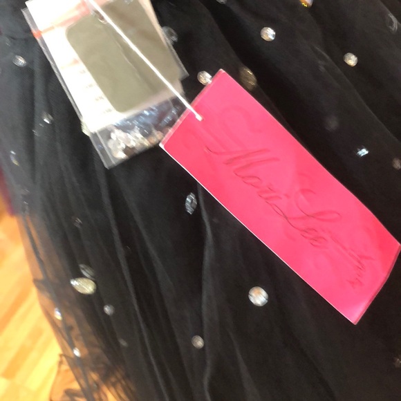 ✔️ Mori Lee prom dress (semi off shoulder) with rhinestones - Picture 5 of 10